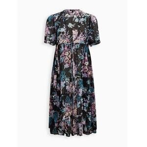 Torried Ruffle Kimono Chiffon Clip Dot